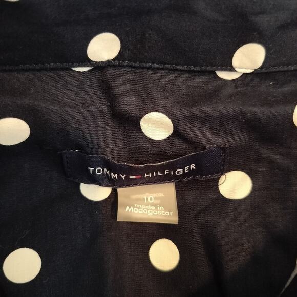 Tommy Hilfiger Polka Dot Shirt Dress Balloon Sleeve - Picture 9 of 9